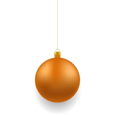 Premium Vector Orange Christmas Realistic Ball On White Background