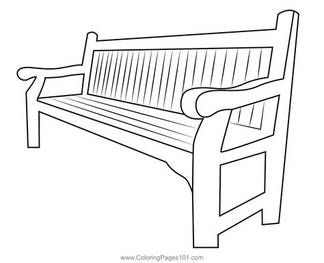 Park Bench Coloring Page