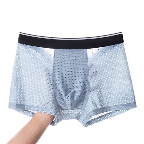 Slips Boxer En Soie Glac E Homme Au Design Sans Couture Style Respirant