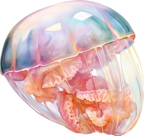 Premium Photo | Jellyfish shiny texture watercolor isolated on white