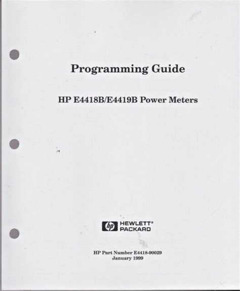 HP Agilent E4418B E4419B Power Meter Programming Guide Manual Keysight | eBay