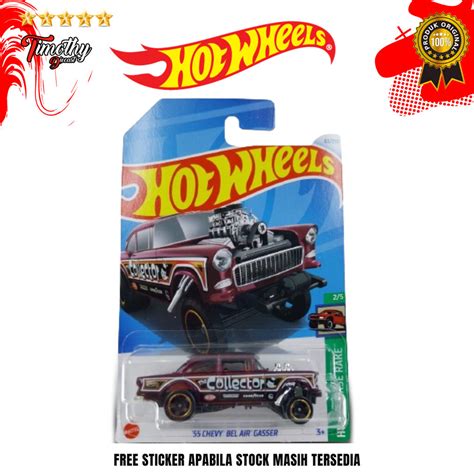 Jual Hot Wheels 55 Chevy Bel Air Gasser Maroon The Collector Reverse Rake Shopee Indonesia