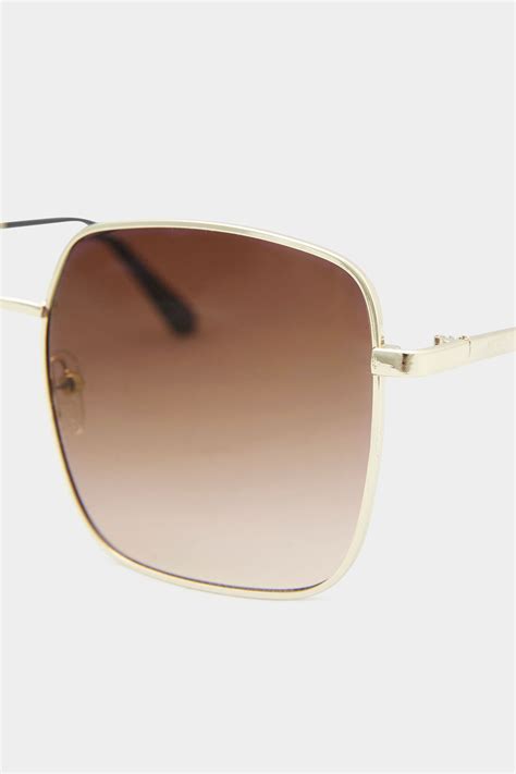 Gold Square Frame Sunglasses | Long Tall Sally