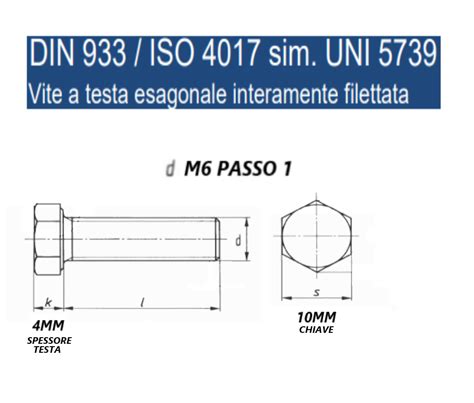 Viti M In Acciaio Inox Perni Bulloni Testa Esagonale Uni Din