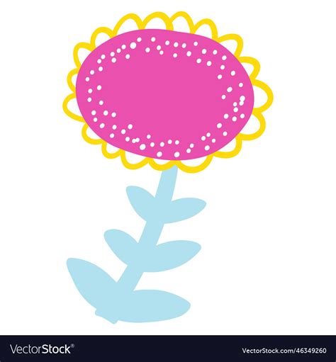 Hand drawn abstract plant of minimalist colorful Vector Image