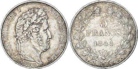 Frankreich 5 Francs 1844 A Münze Louis Philippe Paris SS Silber KM