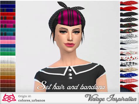 The Sims Resource Set Retro Alternative Hair Bandana