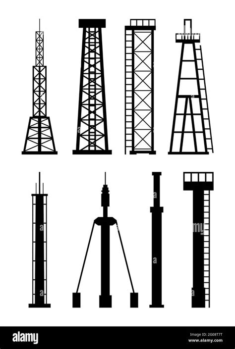 Transmission Cellular Tower Antenna Silhouette Stock Vector Image And Art