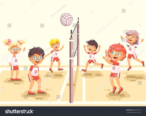 Cartoon Volleyball Game