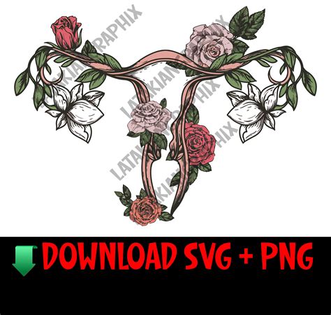 Floral Uterus Png Svg Uterus Png Svguterus Svg Bundle High Etsy