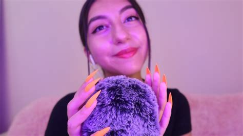 ASMR Fluffy Mic Massage Finger Brushing Visuals NO TALKING