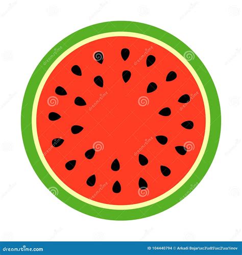 Watermelon Round Slice Vector Icon Stock Vector Illustration Of Ripe