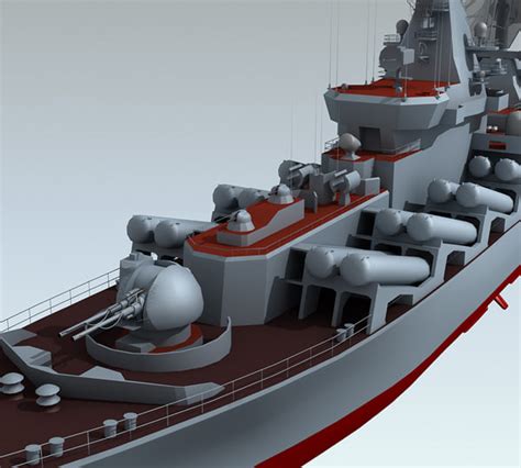 Slava Class Cruiser 3d 3ds