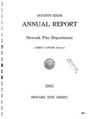 Newark Fire Department Annual Report : Newark (N.J.). Fire Department ...