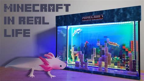 Minecraft Aqarium Diy I Built Minecraft Fish Tank Irl For My Axolotl