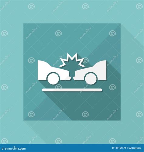 Choque De Coche Icono Plano Del Vector Ilustración del Vector