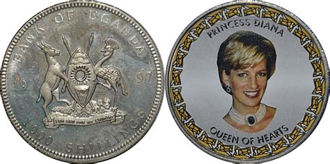 Shillings Princess Diana With Necklace Uganda Numista