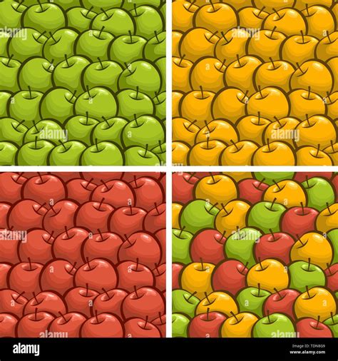 Vector Apple Seamless Patterns Stock Vector Image And Art Alamy