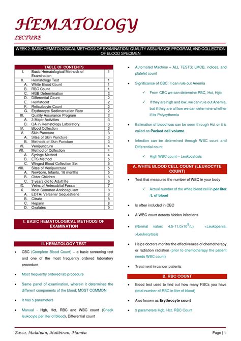 Solution Hematology Basic Hematological Methods Of Examination Studypool