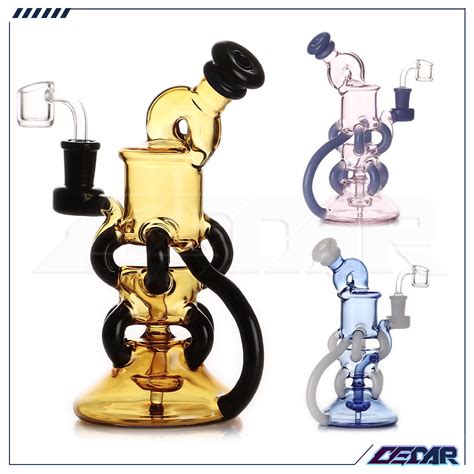 New Design 8 3 Inches Mixed Color Handmade DAB Rig Hookah Glass Smoking