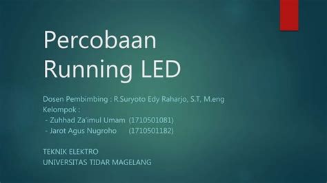 Running LED With ATmega 16 PPT