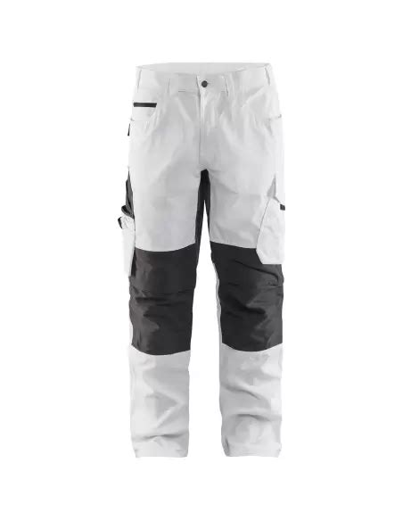 Pantalon Peintre Stretch Blanc Gris Fonc Blaklad