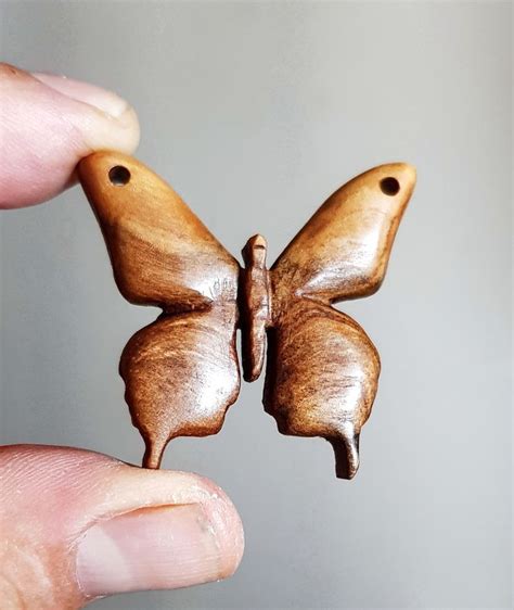 Hand Carved Wooden Butterfly Jewelry