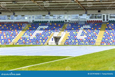 View of Pitch and Stands of Football Stadium in Riga Editorial Stock ...