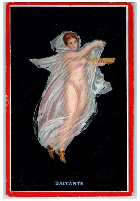 C S Floating Nude Woman Baccante Italy Unposted Antique Postcard Europe Italy Other