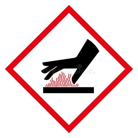 Warning Symbols For Caution Do Not Touch Hot Objects Illustration Stock Illustration