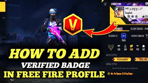 How To Add Verified V Badge In Free Fire Profile How To Colur