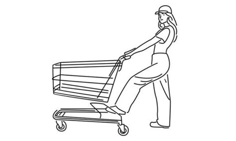 Woman With Shopping Cart Graphic By Barnawi26 · Creative Fabrica