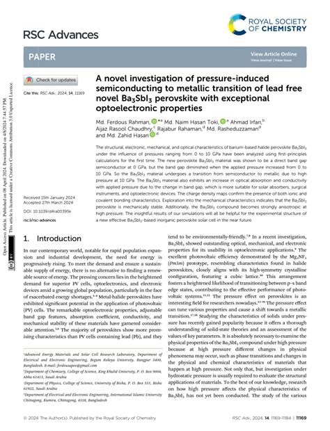 Pdf A Novel Investigation Of Pressure Induced Semiconducting To