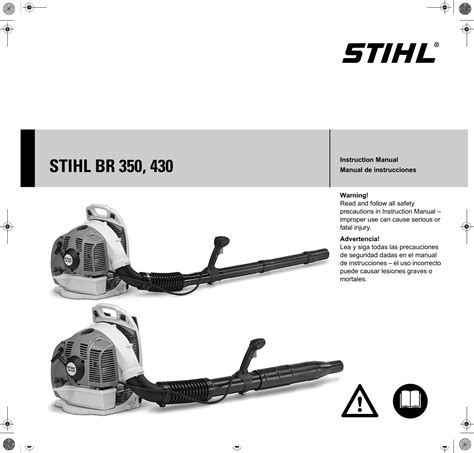 Stihl Br 350 430 Backpack Blower Instruction Manual 350430 Usa