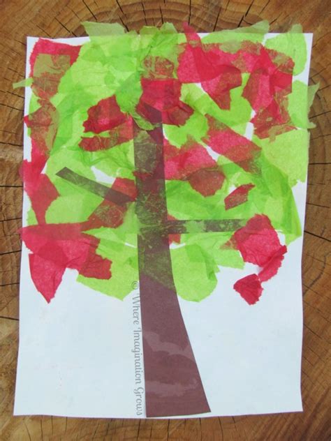 Tissue Paper Tree Collages Where Imagination Grows