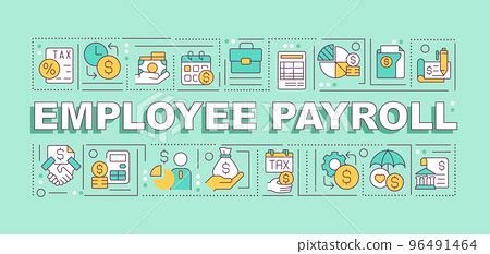 Employee Payroll Word Concepts Green Banner Stock Illustration