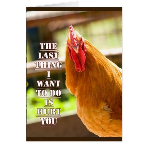 Funny Chickenrooster Quote Notecard Zazzle