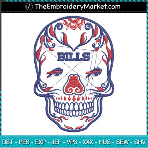 Skull Buffalo Bills Embroidery Designs File Bills Buffalo Machine