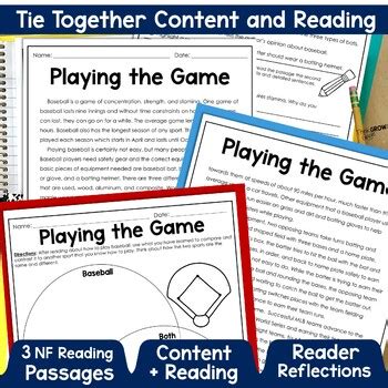 Baseball Reading Comprehension Passages Sports Nonfiction Close Read