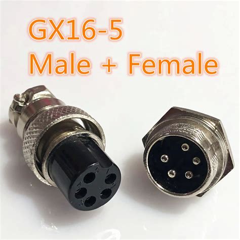 1set Gx16 5 Pin Male And Female Diameter 16mm Wire Panel Connector L73 Gx16 Circular Connector