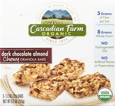 Cascadian Farm Organic Dark Chocolate Almond Chewy Granola Bars Ct