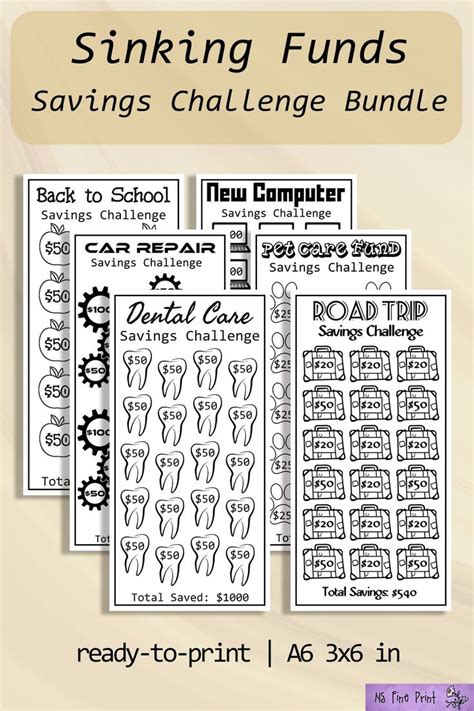 Sinking Funds Savings Challenge Bundle Coin Challenge Saving Savings
