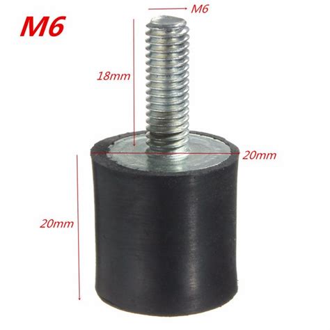 4pcs M6 Rubber Mounts 20mm x 20mm Rubber Shock Absorber Rubber ...