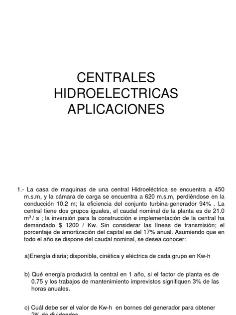 PDF Ejemplo de una central hidráulica para calculs DOKUMEN TIPS