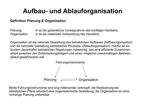 Aufbau Und Ablauforganisation