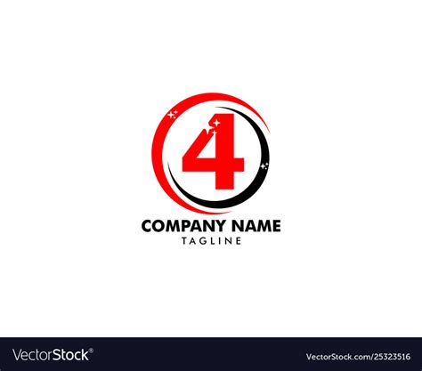 Number four logo logo 4 template Royalty Free Vector Image