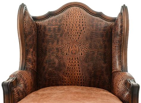 Casa Padrino fauteuil à oreilles baroque de luxe en cuir marron