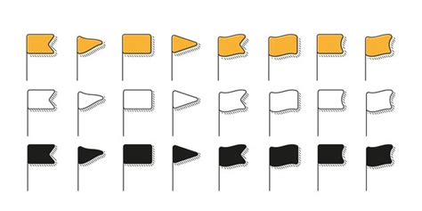 Premium Vector Set Of Flag Icons Flat And Color Illustration