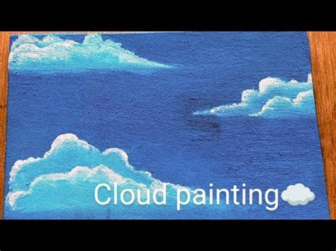 Easy Cloud Painting Tutorial Using Sponge Acrylic Painting On Canvas