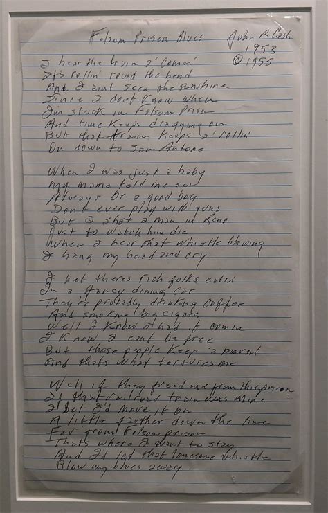 Handwritten Lyrics Folsom Prison Blues Johnny Cash 19 Flickr